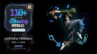 Download After Effects 110 Glowing Doodles Pack Template