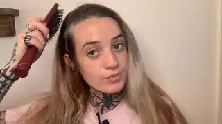 ASMR Brushing My Hair  ♥  Showing My New Tattoo ♥