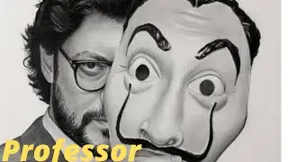 Drawing of the Professor from la casa da papel, (Money heist)/ sketch// time-lapse video #views