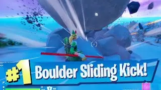 Dislodge a Runaway Boulder with a slide kick Location - Fortnite