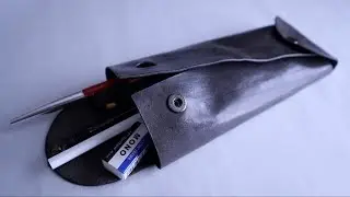 ［筆箱の作成］Making a leather pencil case