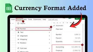 How to insert a dollar sign in Google Sheets (Currency Add)