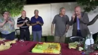 Festa di pensionamento con colleghi e collaboratori di lavoro
