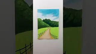 Cutest Nature Pathway Painting 🥰#art #shorts #artshorts #trending