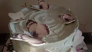 Простое украшение торта🎂 Торт с бабочками 🦋🦋🦋  