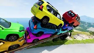 Flatbed Truck Fails on Dangerous Cliffside Mountain Road – BeamNG Drive