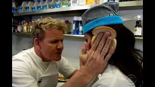 This man is burning down the kitchen