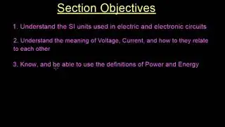 Objectives of this Section
