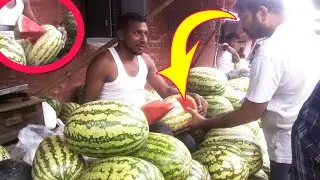 ►Thirsty Demand Solve after Drinking Colorful Juicy Water Melon II 1 kg=30 tk-Open Market Seller BD