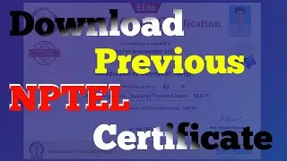 Download Previous NPTEL Certificate