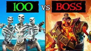 100 Skeletons VS Skeleton Lords in Sea of Thieves
