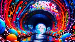 Tunnel of Wish Fulfillment - Copyright Free Vivid Colors Background Video 4K Ultra HD UHD (No Sound)