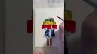 Новогодняя открытка! Быстро-скетч!Акварель.