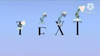 Pixar in text here logo remake of the Luxo Lamps