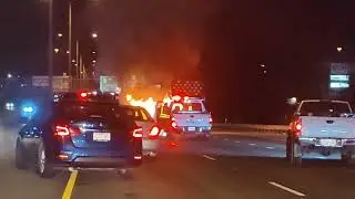 Car fire on Highway 18