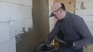 Штукатурю тамбур. Черновая штукатурка.
