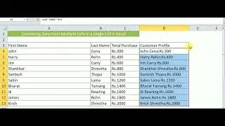 Combine Contents From Multiple Cells into One in Excel
