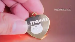 Placas para perros y gatos en metal, Grabado con laser fibra optica 20W BCF.