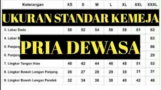 Ukuran standar kemeja pria dewasa