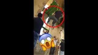 A huge bell flips and takes the man in the air 