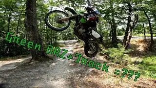 KLX 400 (Green DRZ) on a Track