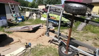 УСТАНОВКА КОЛЁС НА ПРИЦЕП, ДЛЯ ЗАГРУЗКИ ЛОДКИ КРЫМ,