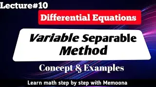 Variable separable method|differential equations|in urdu/hindi