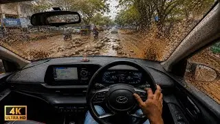 4K POV i20 Asta Driving through muddy Potholes | Real ASMR Village road Experience. #ketanpovdrive