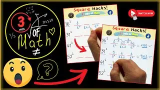 SQUARE HACKS - HOW TO SQUARE ANY NUMBER IN SECONDS - FAST MATH TRICK!