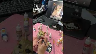 Cat art paint #artwork #design #color #paint #model #miniature #art #painting #cat #pet #cats #love