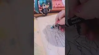 coloring Miku ✨️ #hatsunemiku #miku #crayola #art #fanart #sketchbook