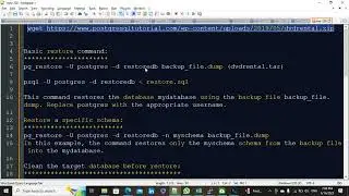 How to restore data in postgresql ?