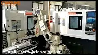 Industrial robot MC20 for automated loading and unloading of CNC lathes in a gear machining shop