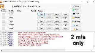 Apache shutdown unexpectedly / xampp Apache server not start
