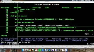 Coding in RPG (IBM i/AS400). Using xml-into to import XML documents.