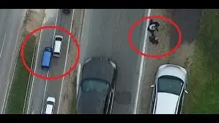 Avārija un kautiņš pie A7 Rimi - Nofilmēts ar Dronu!