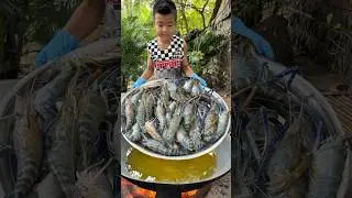 Big river shrimp 🦐 cooking by chef Seyhak