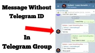 How To Message Without Telegram ID In Telegram Group | How To Message With Group | Radiant