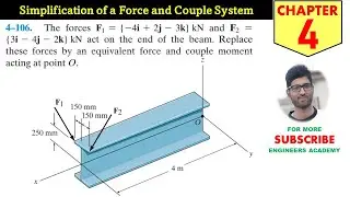 4-106 Equivalent Force Couple System Chapter 4 (Hibbeler Statics 14th Ed) Engineers Academy