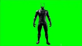 3d black panther suit green screen effect for chromakey