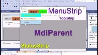 C# 27: MDI Windows Forms MdiParent MenuStrip ToolStrip StatusStrip