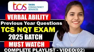 TCS NQT Verbal Ability Questions | TCS NQT Exam Questions 2025 Batch 