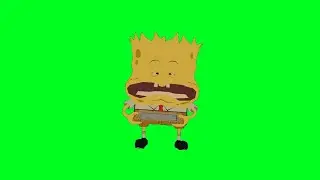Cursed Spongebob dancing green screen