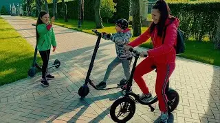 Den and Challenge on a new scooter! | Educational stories for children!