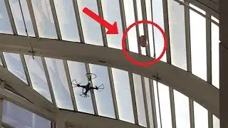 Getting Balloons Down From a Mall Ceiling - Using a Drone