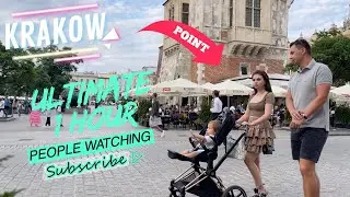 [4k] 1 hour people watching Krakow city center stare miasto old town 071322