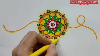 easy rakhi drawing for kids | how to make handmade rakhi drawing | raksha bandhan poster drawing