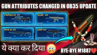 M1887 Attributes Changed in OB35 Update🤯| RIP M1887💐💔 #freefire #ob35updatefreefire