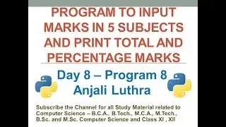 Program to Calculate Total and Percentage Marks of a Student | Python Programming