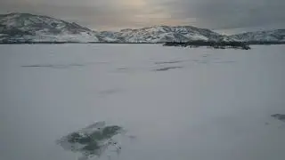 Radiant Icy Reservoir Sunset